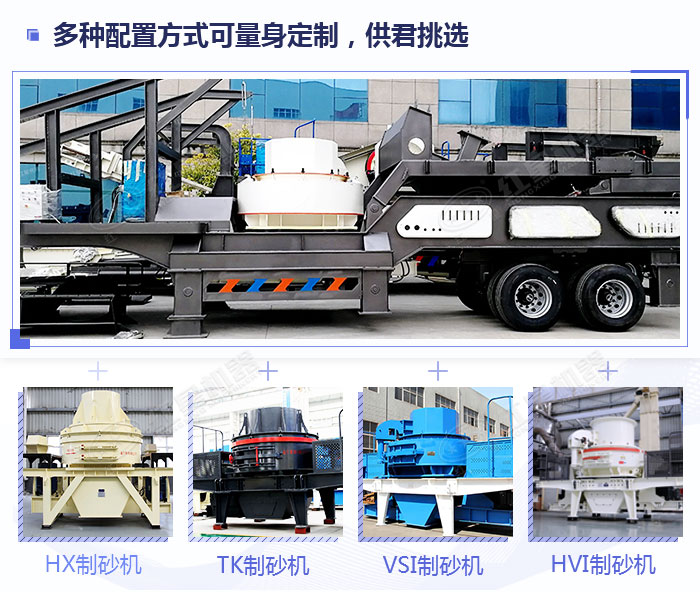 移動(dòng)制砂機(jī)可有多種配置方案